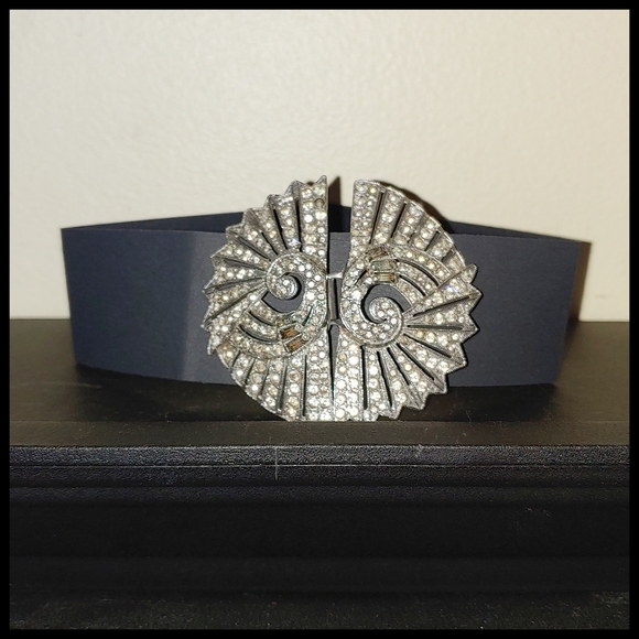 Jewelry - Vintage Art Deco Rhinestone 2 Piece Buckle